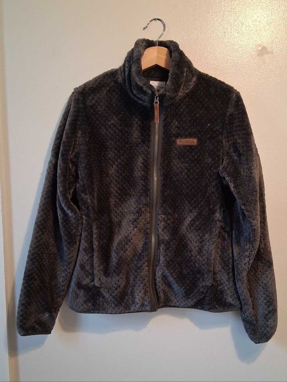 Columbia Black/Dark Gray Zip Up Sherpa Sweatshirt Jacket